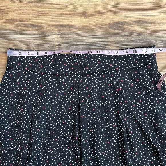 Lane Bryant black polka dot pleated skirt size 16 artsy quirky business casual - Picture 5 of 9